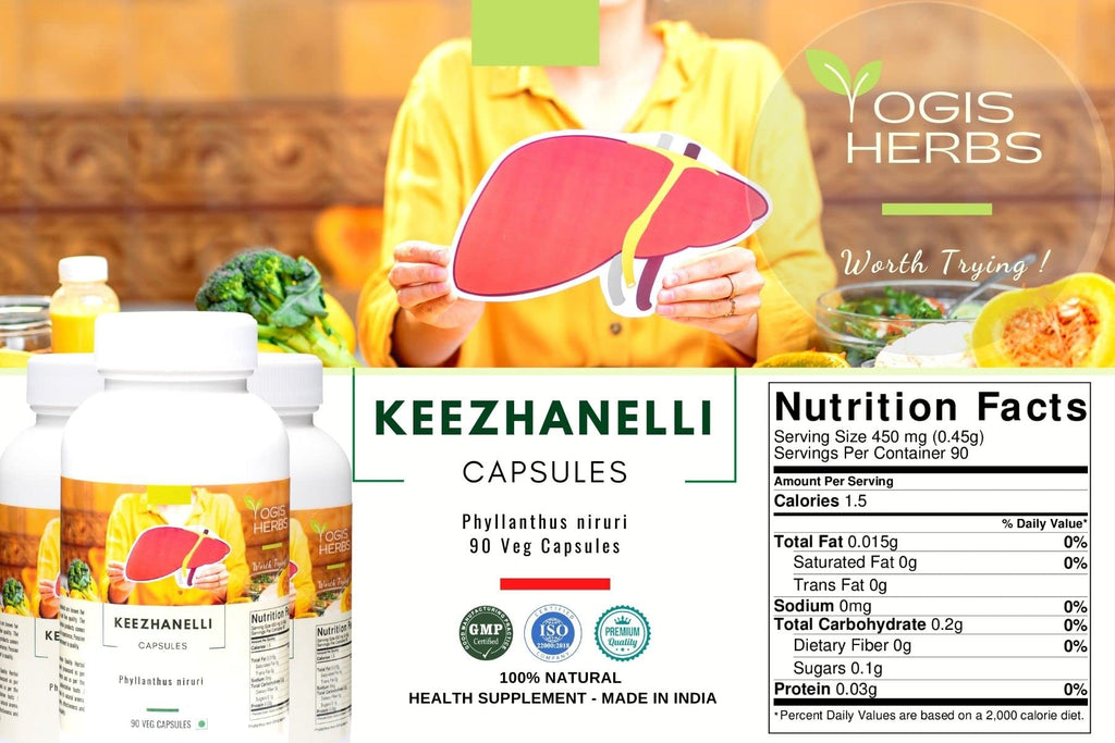 YOGIS HERBS Keezhanelli Capsules Phyllanthus Niruri - 90 Vegetarian Capsules - image 2