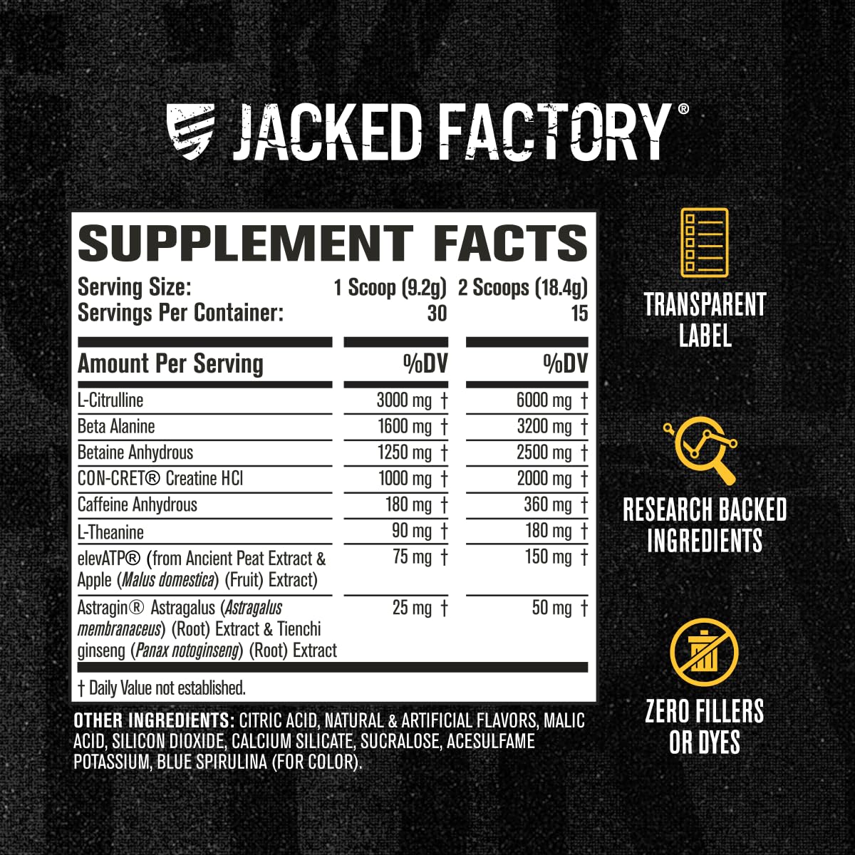 Jacked Factory Nitrosurge Build Pre Workout with Creatine