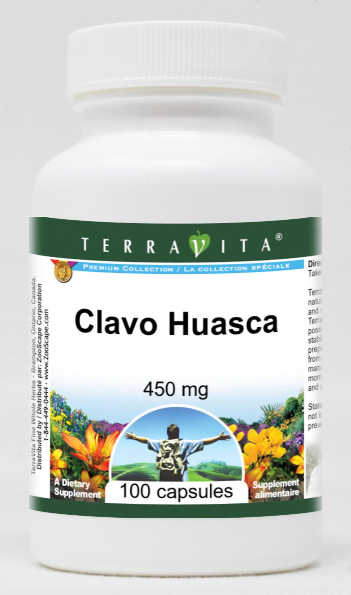 Terravita Clavo Huasca - 450 mg (100 Capsules, ZIN: 519789)