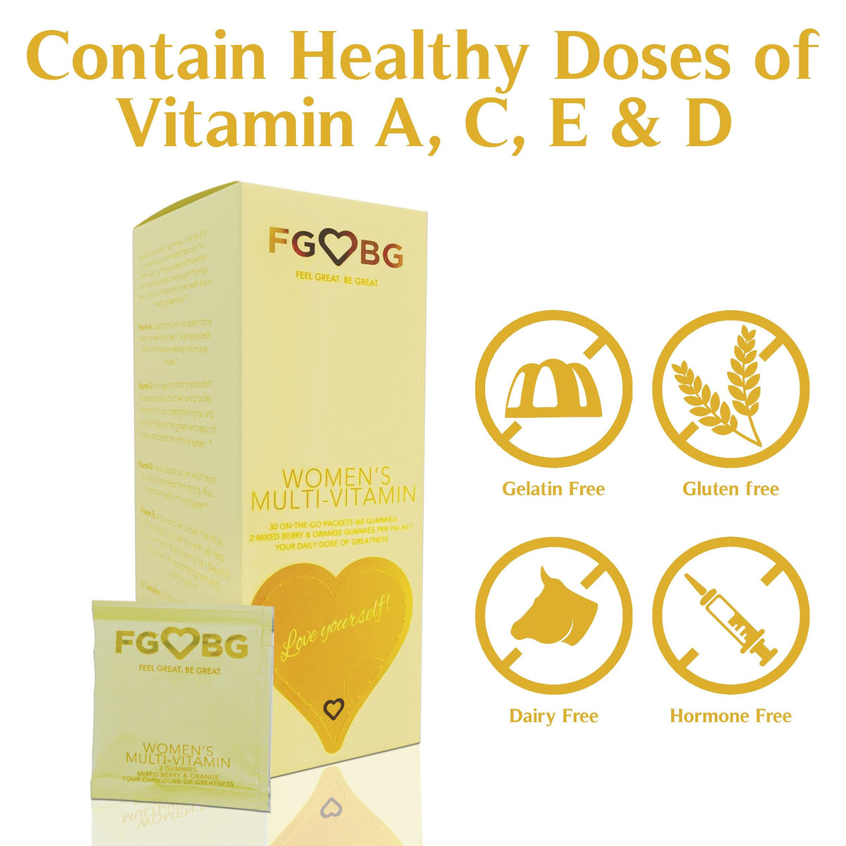 FGBG Women's Multivitamin Gummies for Energy & Brain - 30 Day - image 5