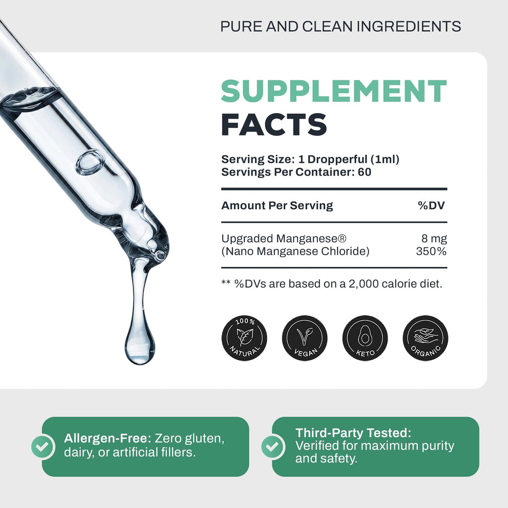 Upgraded Formulas Manganese Supplement Liquid - 2 Fl Oz - image 4