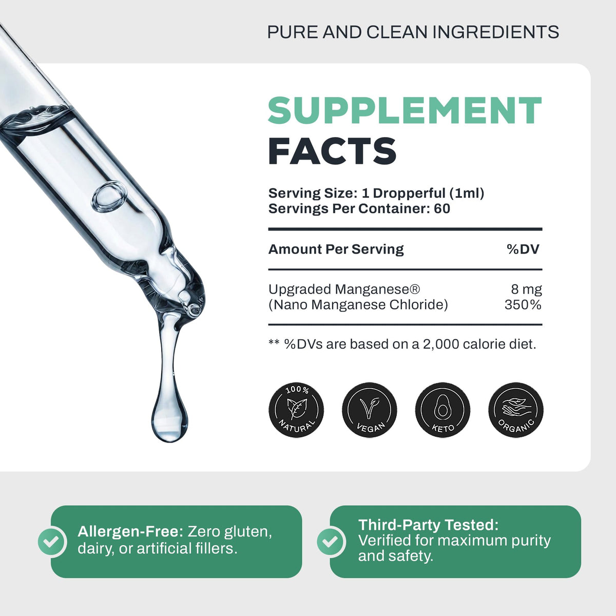 Upgraded Formulas Manganese Supplement Liquid - 2 Fl Oz - image 4
