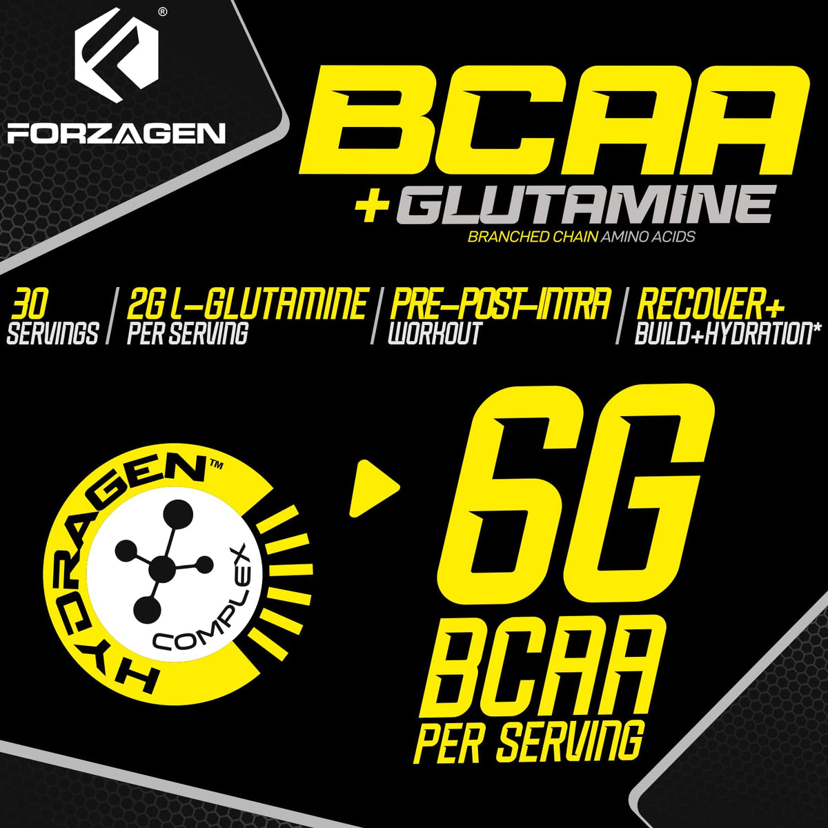 Forzagen BCAA Amino Acids Powder with Glutamine - 30 Servings - image 5