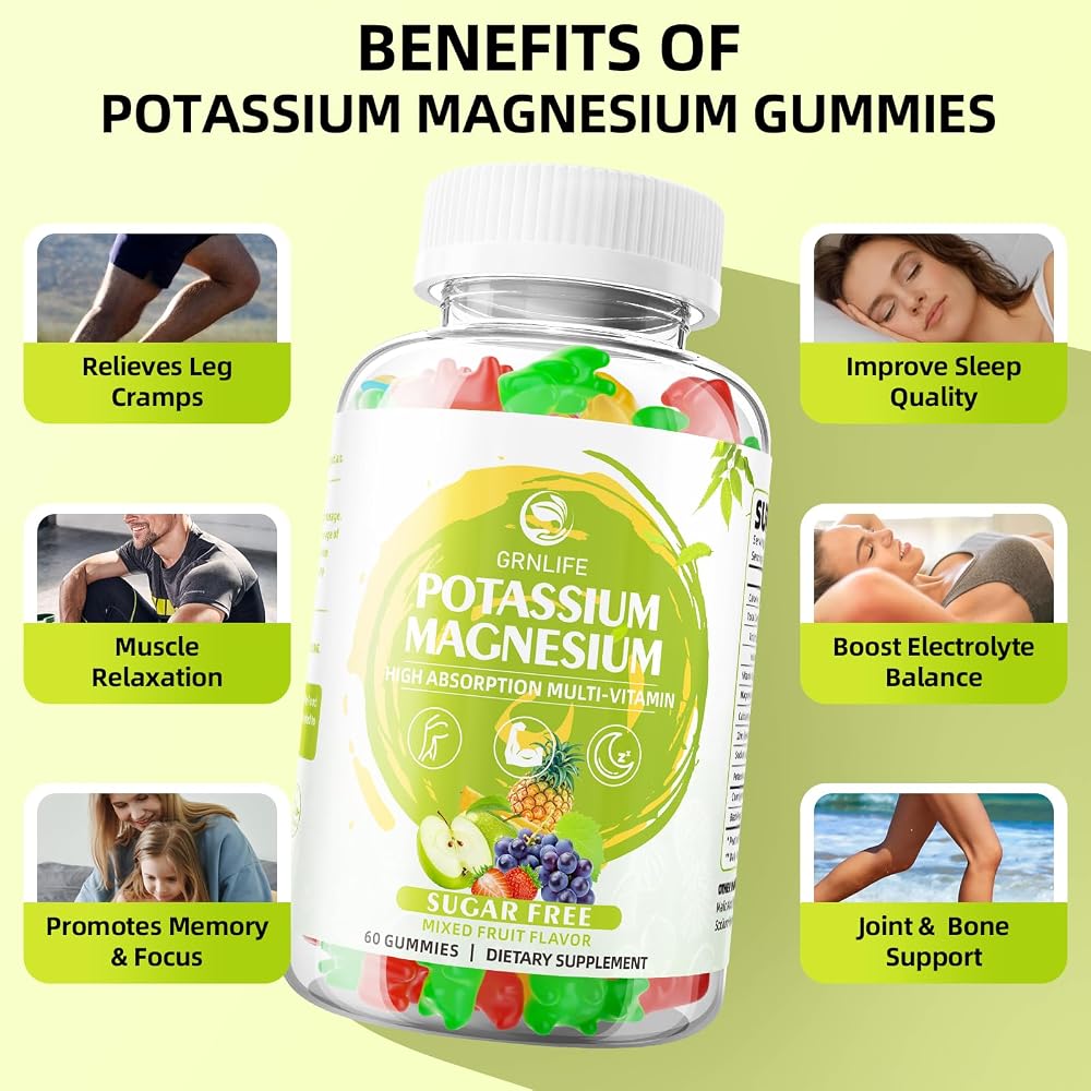 GrnLife Potassium Magnesium Supplement Gummies