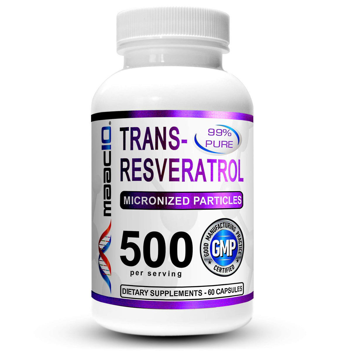 MAAC10 Trans Resveratrol 500mg - 60 Capsules