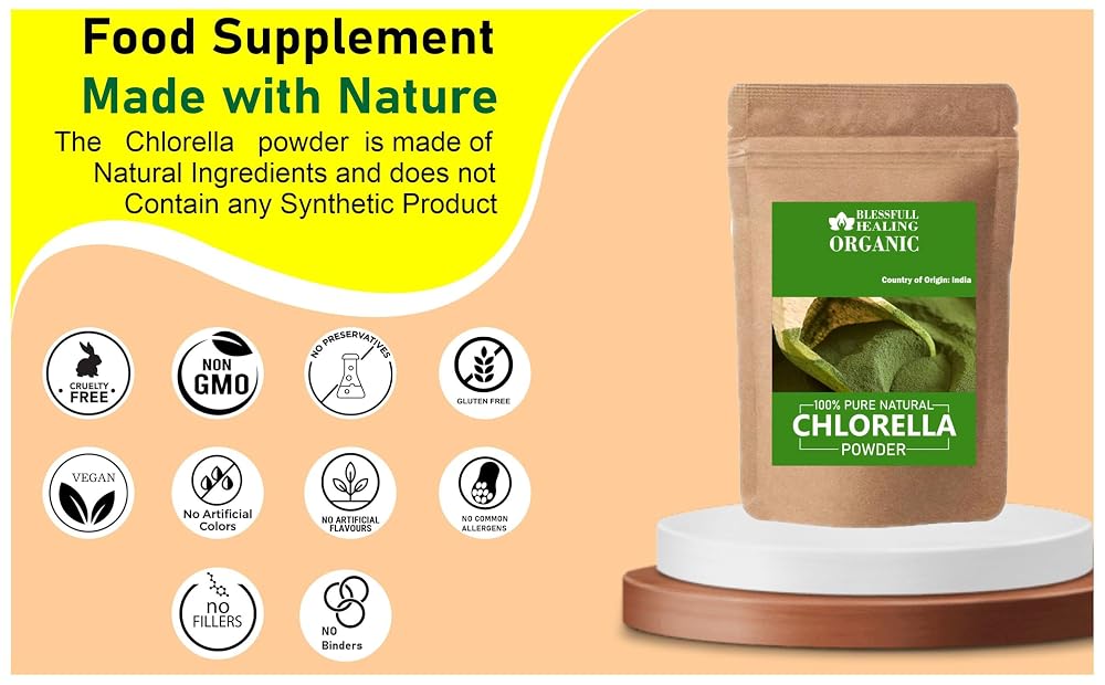 Blessfull Healing Organic Chlorella Powder 100% Pure Natural 200 Gram