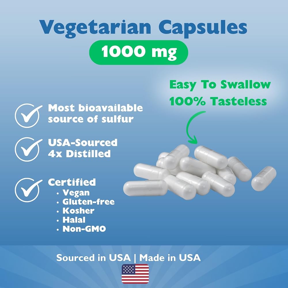 KALA HEALTH MSMPure 1000mg MSM Vegetarian Capsules - 120 Count - image 3