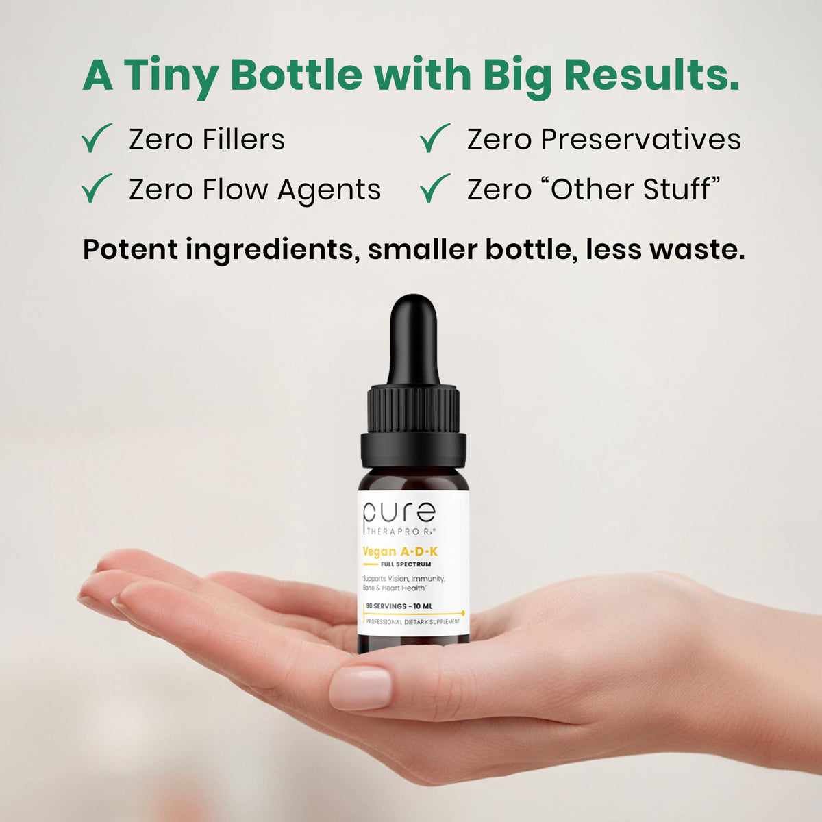 Pure Therapro Rx Vegan A-D-K “Full Spectrum" Drops for Best Absorption