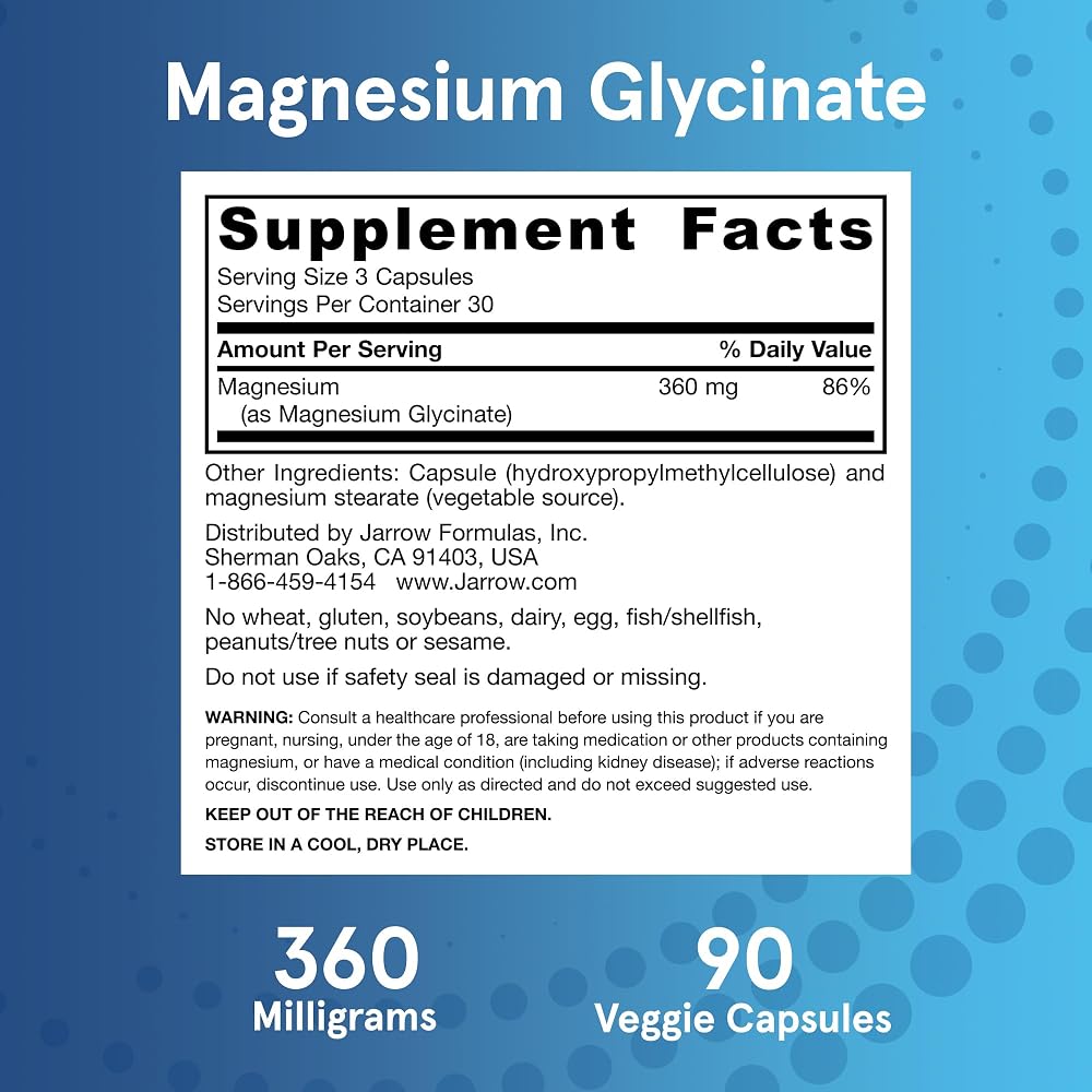 Jarrow Magnesium Glycinate for Sleep Support - 90 Capsules - image 5