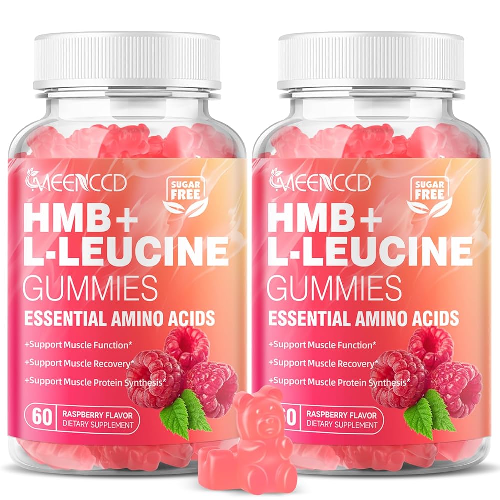 MEENCCD HMB and L-Leucine Gummies, Raspberry Flavor