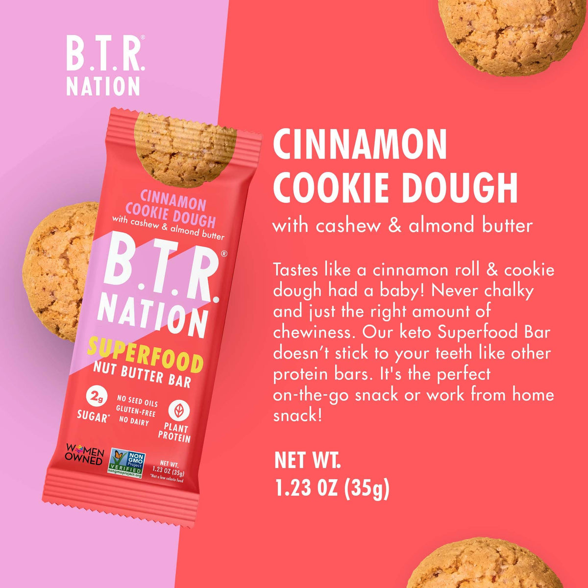 B.T.R. Vegan Keto Superfood Protein Bars
