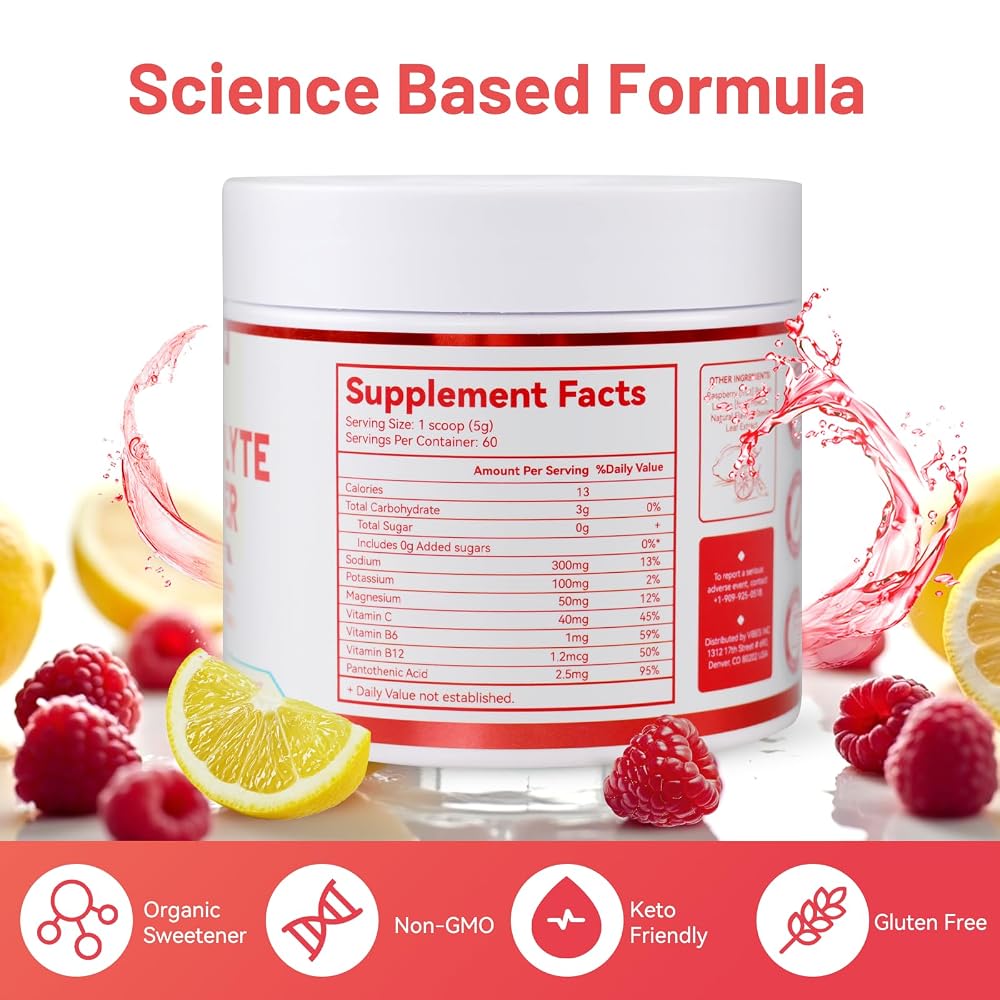 DIATMOON Electrolytes Powder No Sugar with B-Vitamins - 60 Servings - image 2