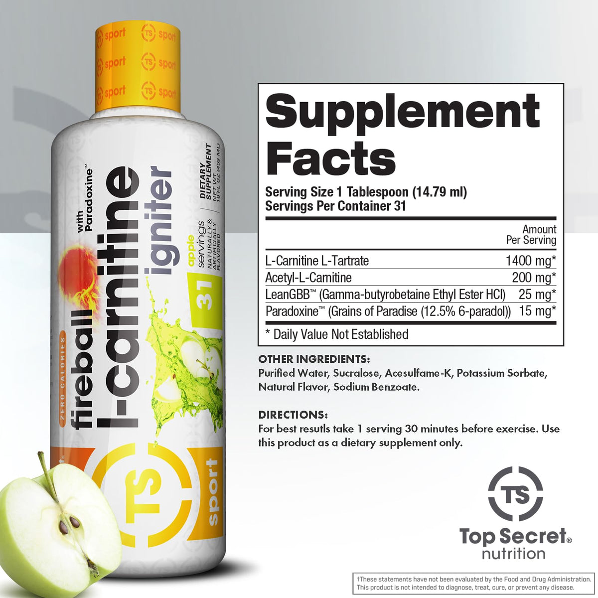 Top Secret Nutrition Fireball L-Carnitine Liquid
