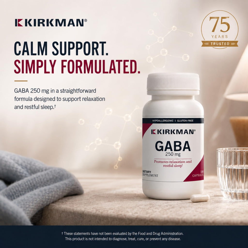 Kirkman GABA 250 mg Amino Acid Supplement - 150 Vegetarian Capsules - image 2