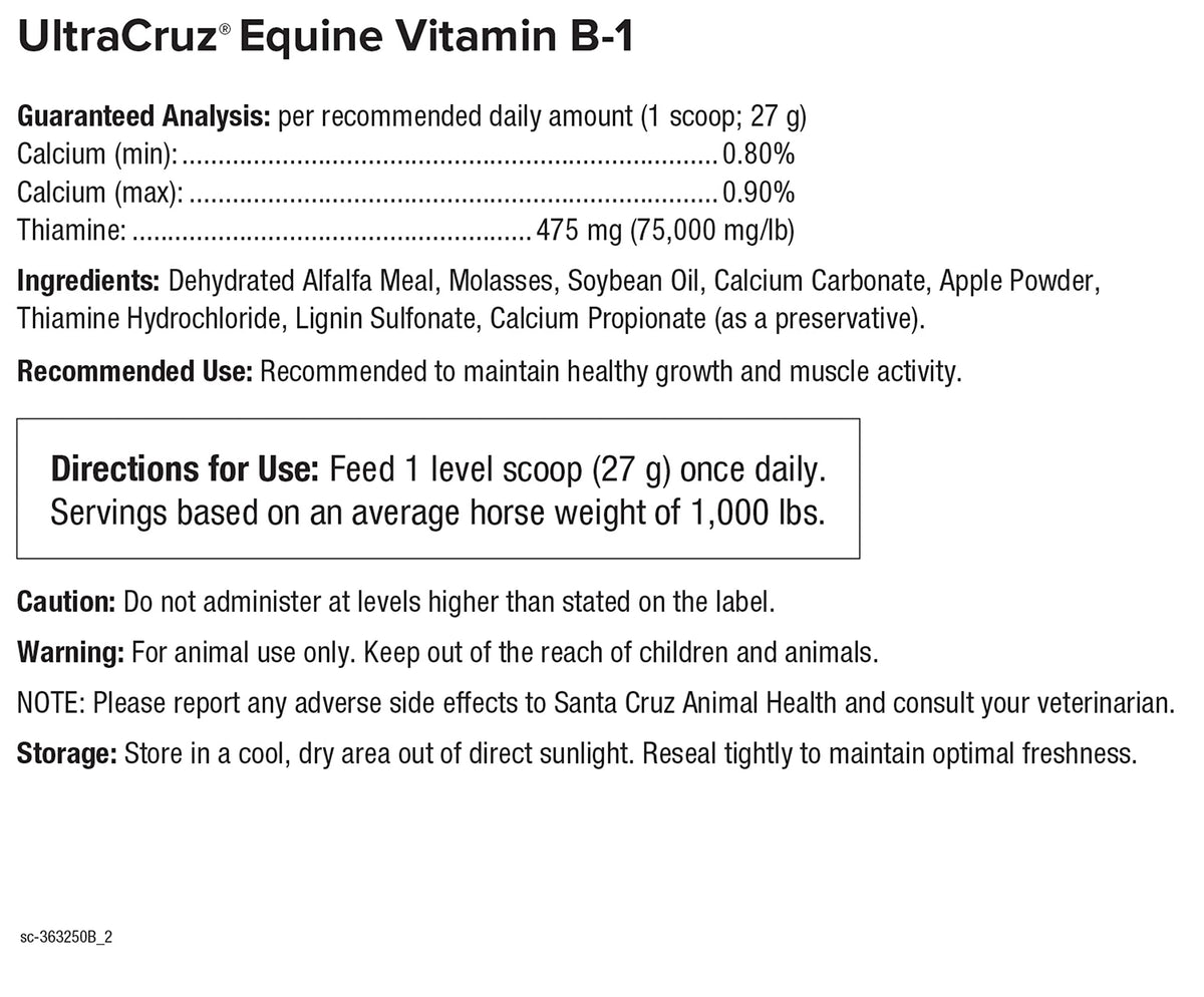 UltraCruz Equine Vitamin B-1 Supplement for Horses - 1 Count - image 5