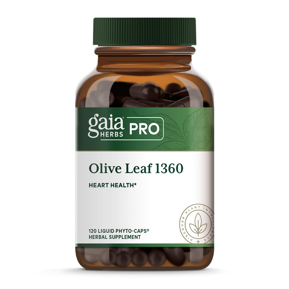 Gaia Herbs PRO Olive Leaf 1360 Immune & Heart Support - 120 Capsules
