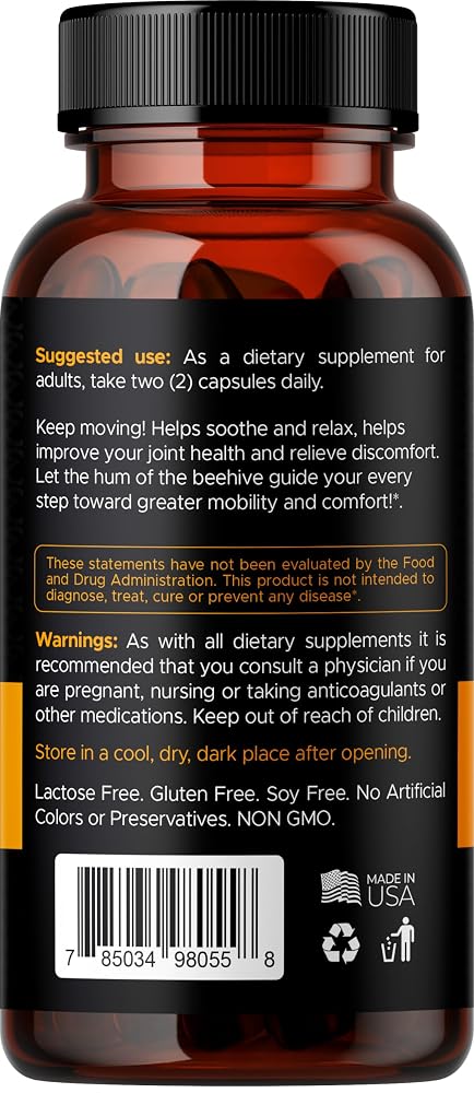 AURA VITAMINS Bee Flex Joint Support Glucosamine & Turmeric - 60 Capsules - image 9