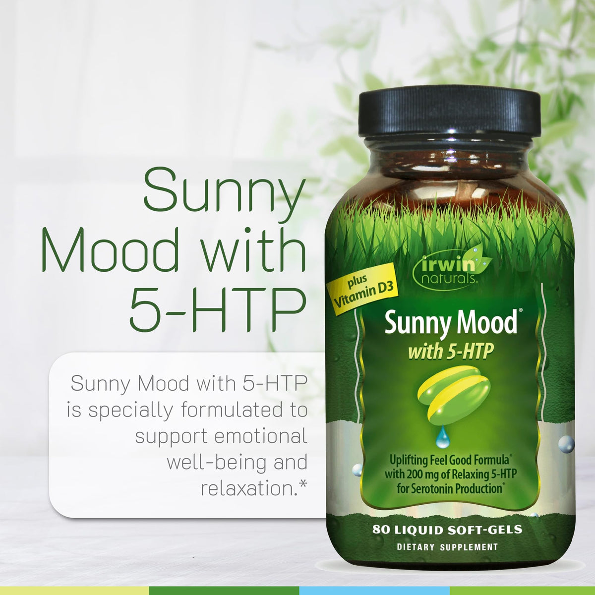 Irwin Naturals Sunny Mood with 5-HTP - 80 Softgels - image 5