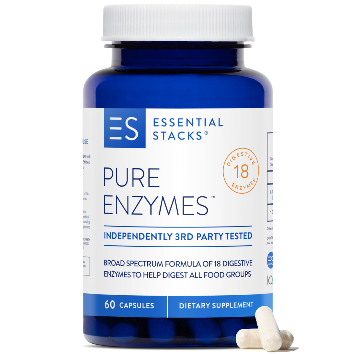Essential Stacks Pure Digestive Enzymes 18-Enzyme Blend - 60 Capsules