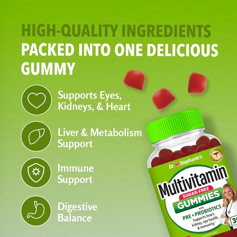 Dr. Stephanie's Multivitamin Gummies Sugar-Free with Prebiotics - 30 Count - image 4