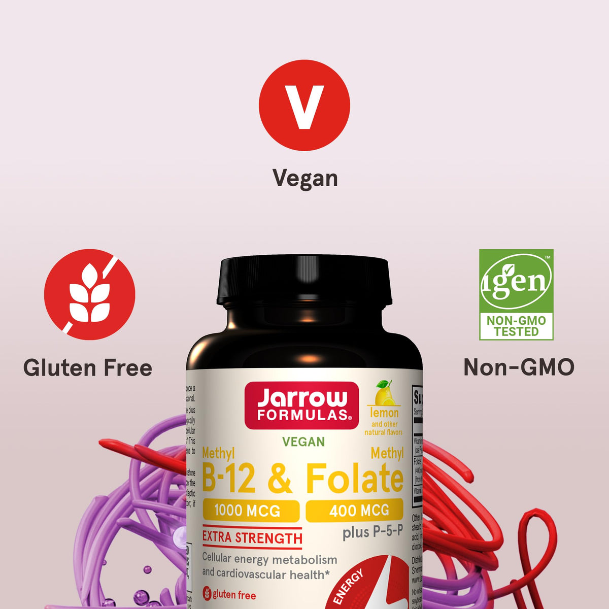 Jarrow Formulas Methyl B-12 1000 mcg & Methyl Folate 400 mcg - 1200 Tablets - image 5