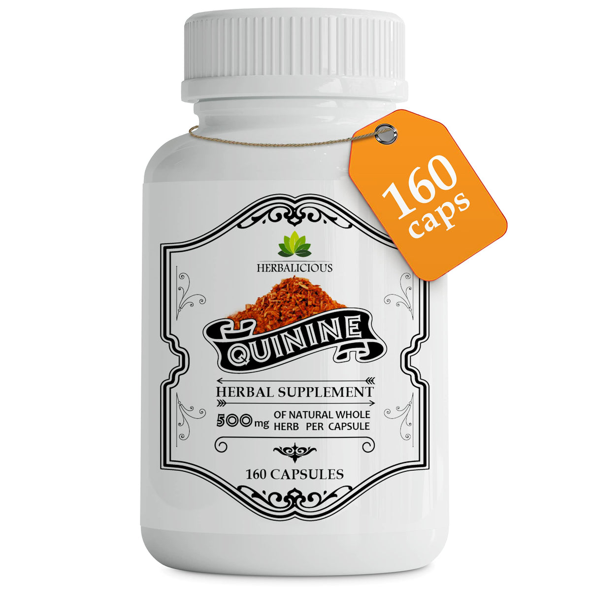 HERBALICIOUS Quinine Capsules Cinchona 500mg - 160 Capsules