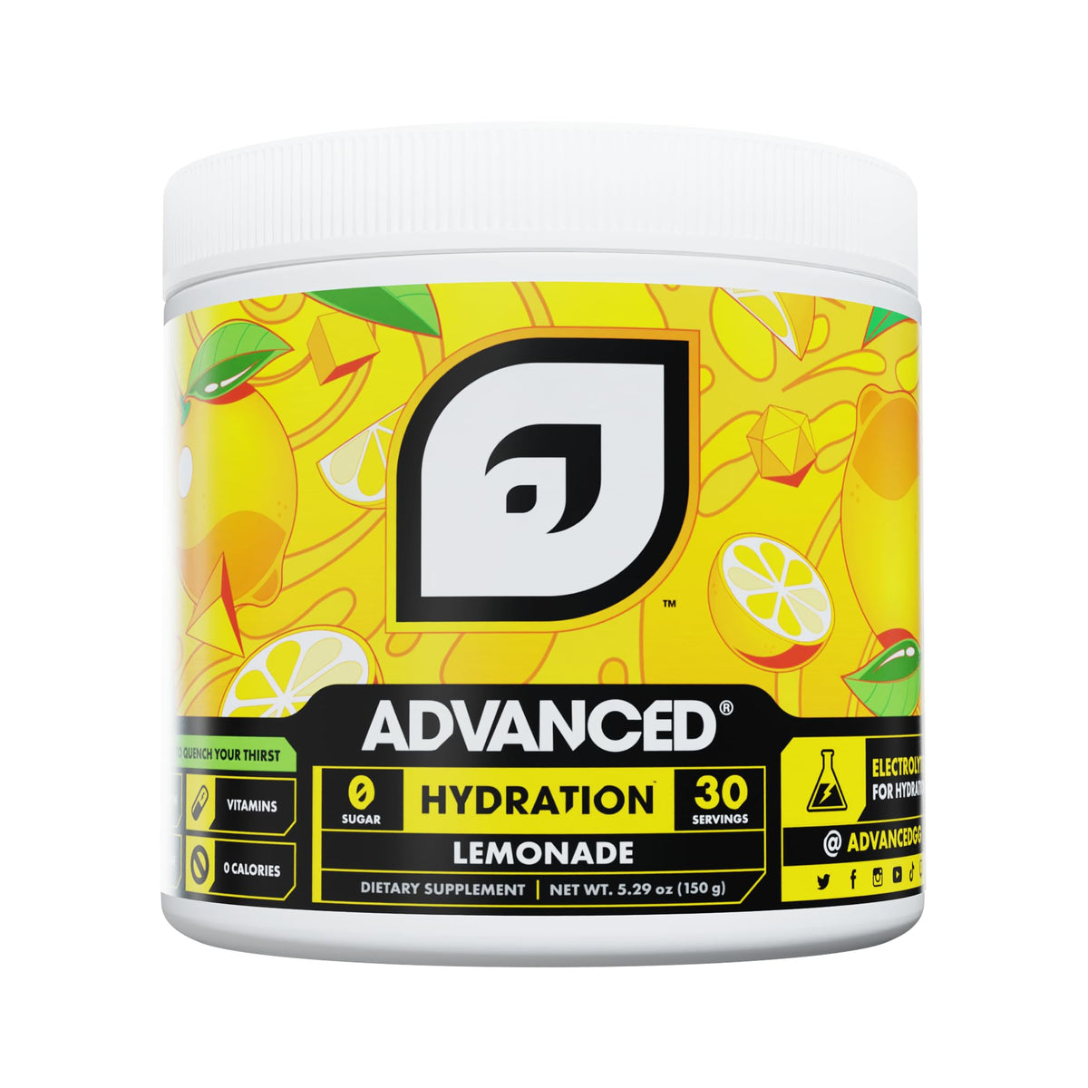 Advanced Hydration Electrolyte Drink Mix with B Vitamins - 30 Servings