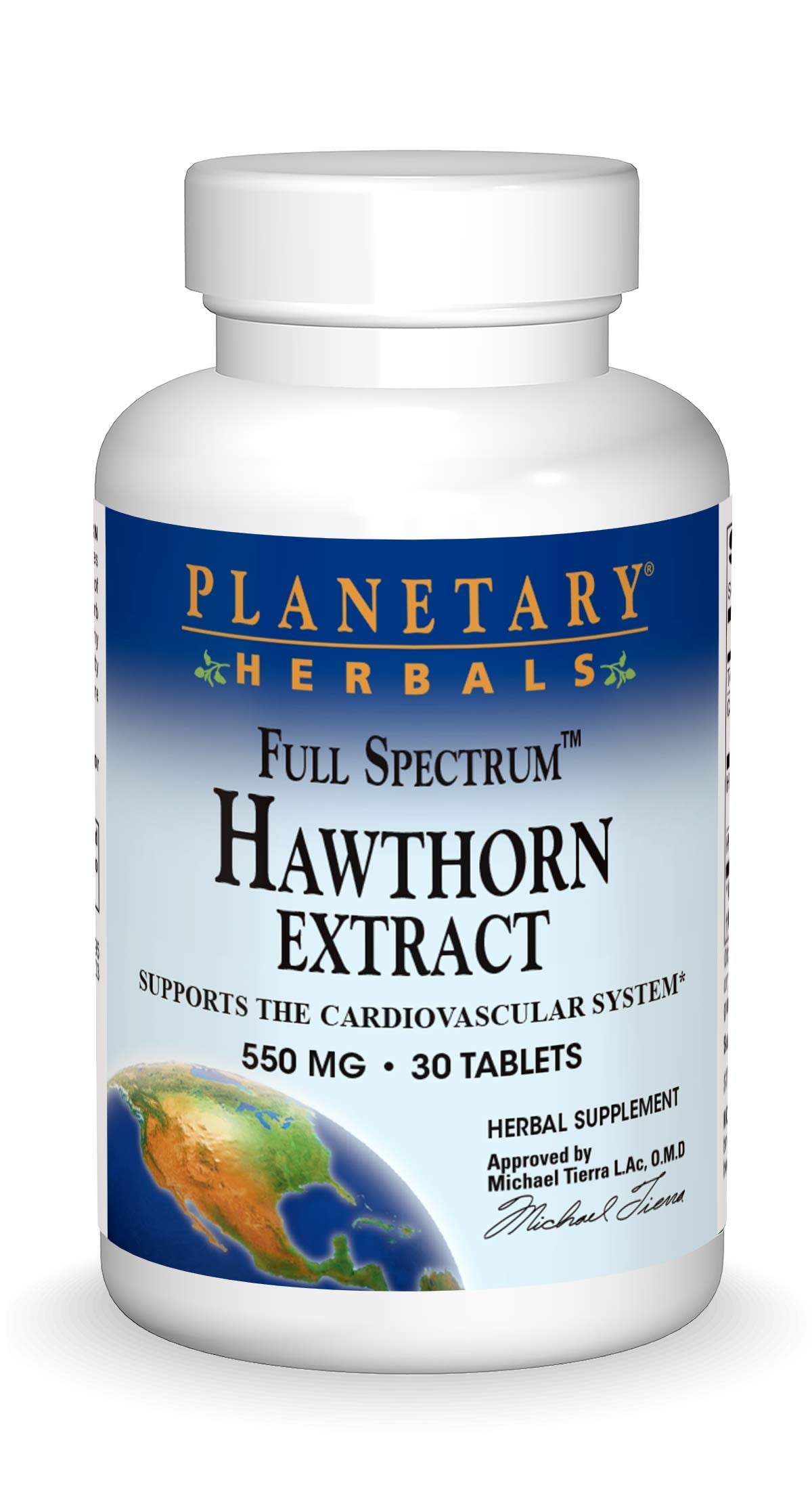 Planetary Herbals Full Spectrum Hawthorn Extract - 30 Tablets