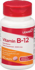 Leader Vitamin B-12 3000 mcg - 180 Tablets (3 Pack)