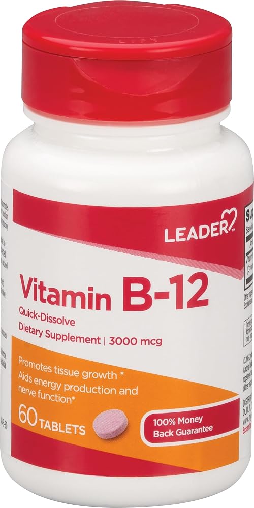 Leader Vitamin B-12 3000 mcg - 180 Tablets (3 Pack)