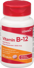 Leader Vitamin B-12 3000 mcg - 60 Tablets