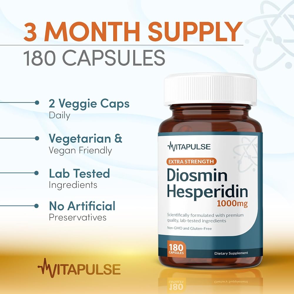 VitaPulse Hesperidin Plus 1000mg - 180 Vegetarian Capsules - image 5