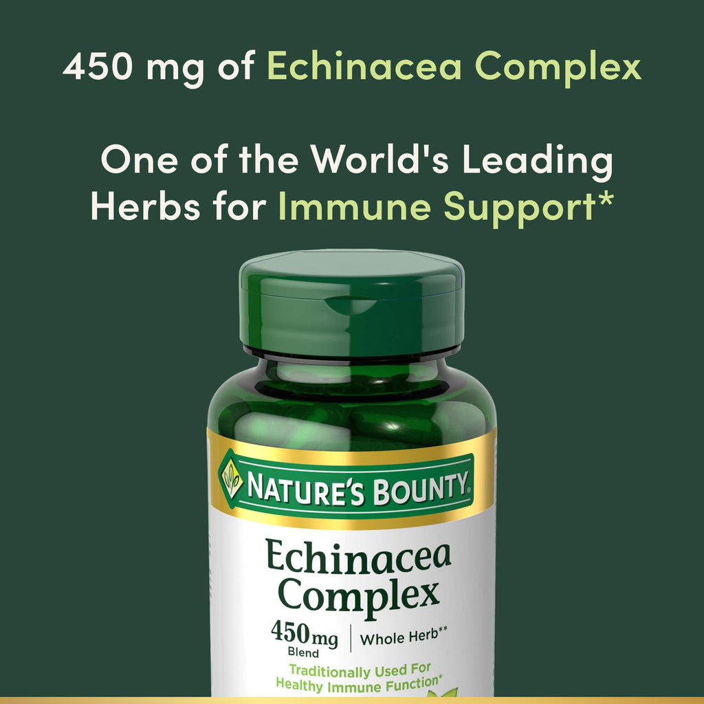 Nature's Bounty Echinacea Complex 450mg Immune Support - 100 Capsules - image 3