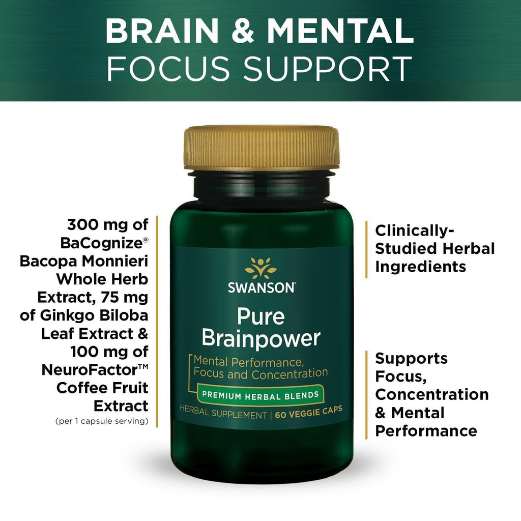 Swanson Pure Brainpower Brain Health Supplement - 60 Vegetarian Capsules - image 5