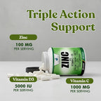 American Standard Supplements Zinc 100mg Vitamin C 1000mg - 120 Capsules - image 3