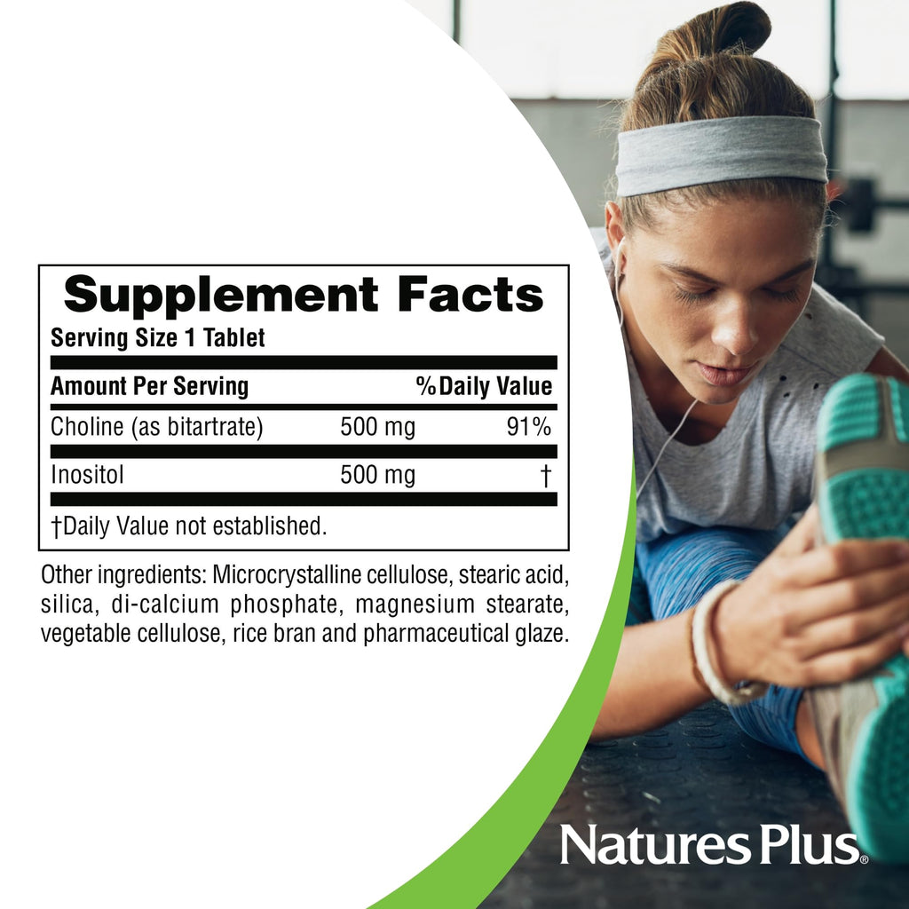 NaturesPlus Choline & Inositol 500 mg - 60 Vegetarian Tablets - image 5