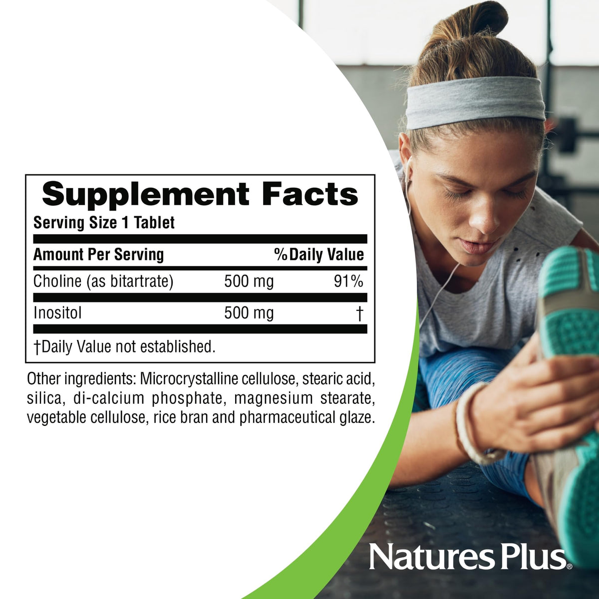 NaturesPlus Choline & Inositol 500 mg - 60 Vegetarian Tablets - image 5