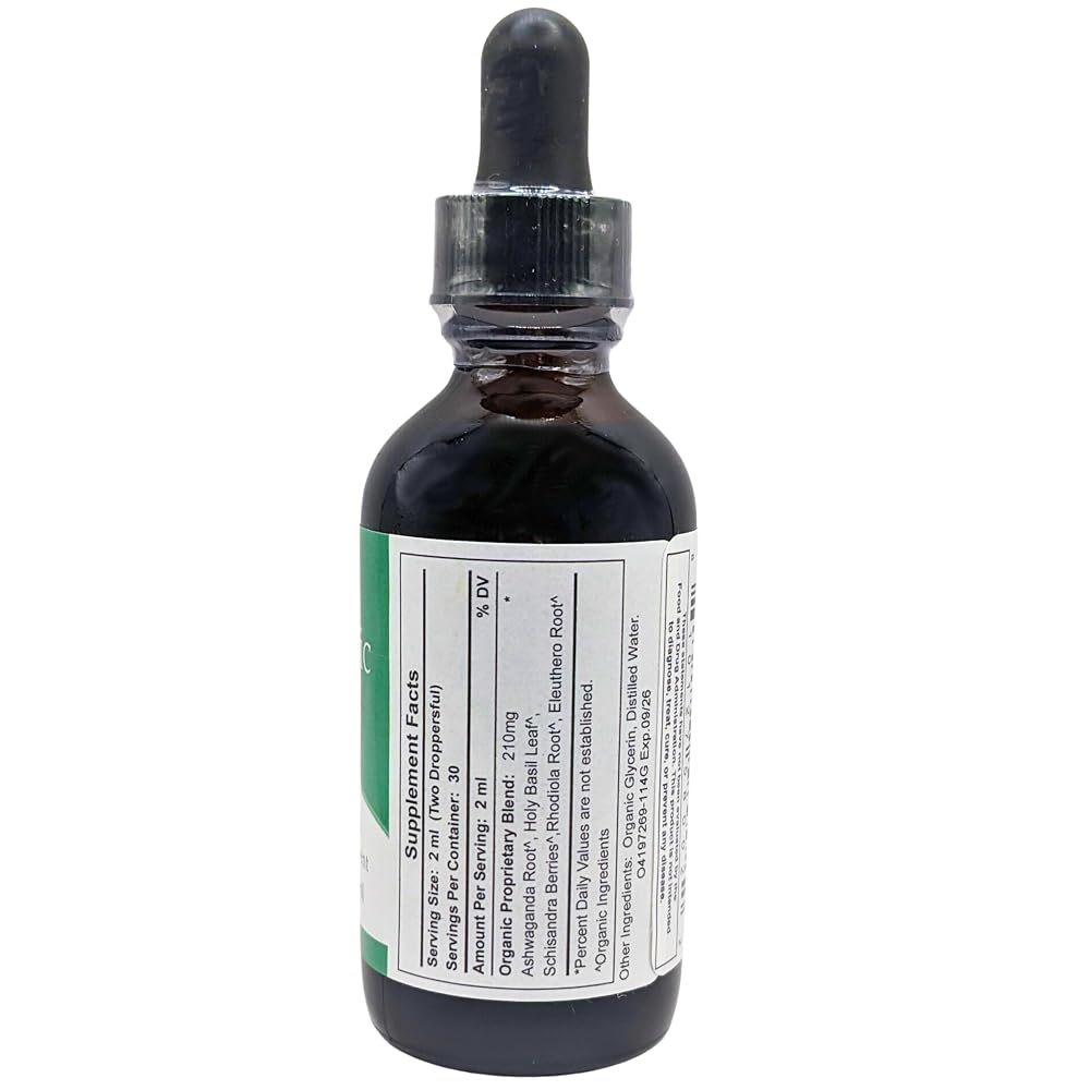 Herb Lore Adrenal Tonic Tincture - USDA Organic Liquid Herbal Adrenal