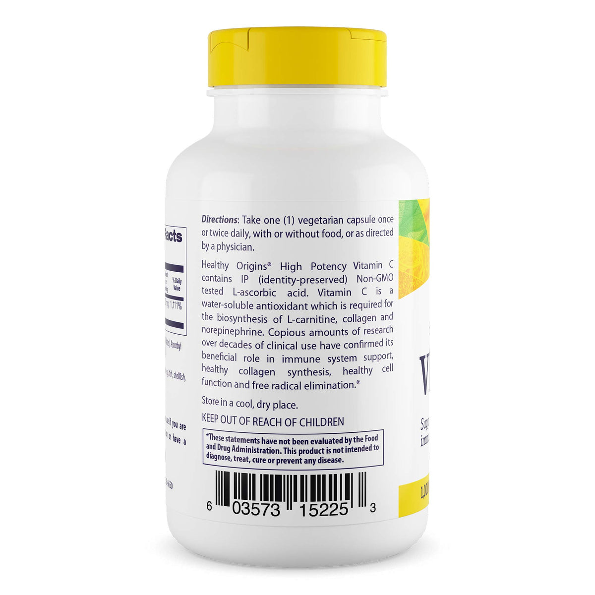 Healthy Origins Vitamin C 1,000 mg Non-GMO - 360 Vegetarian Capsules - image 3