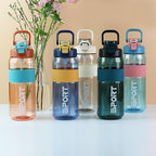 Generic 1500ml Gym Water Bottle with Straw & Scale