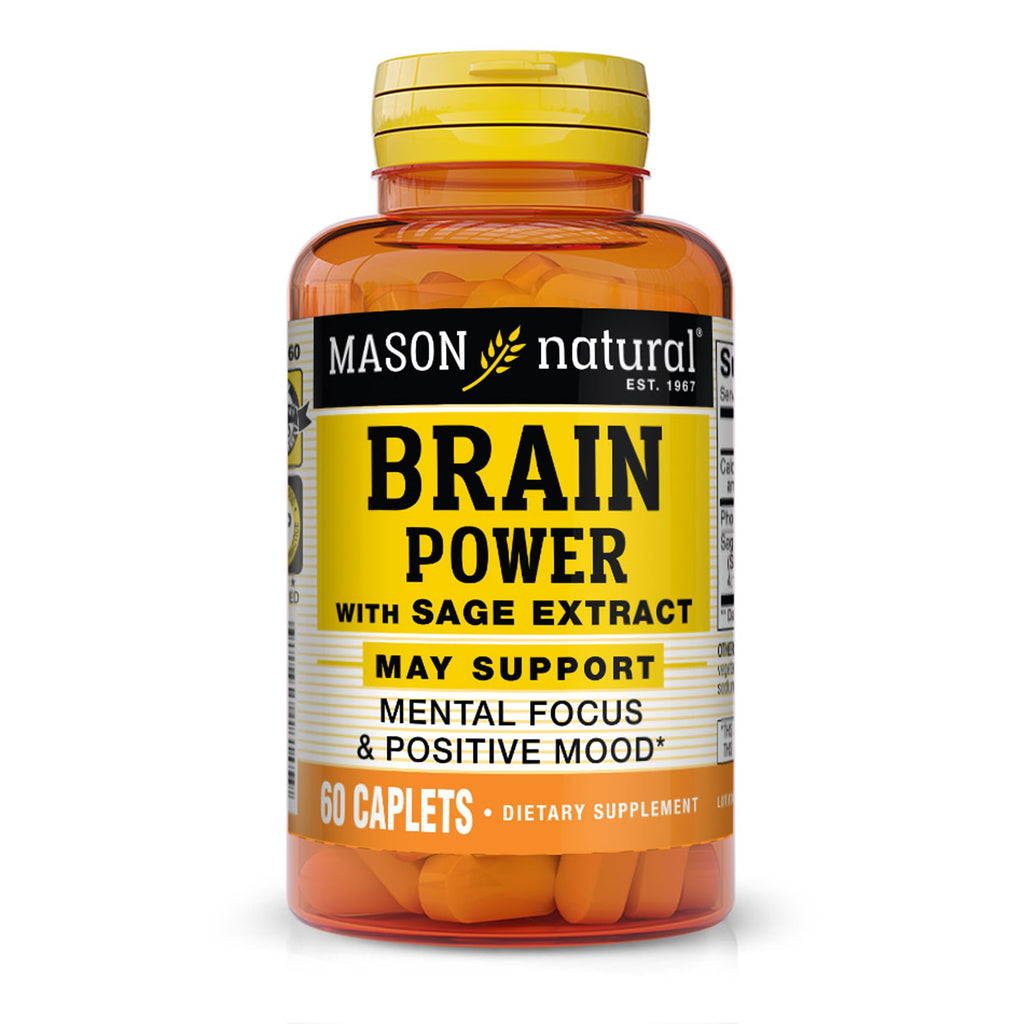 Mason Natural Brain Power with Sage Extract & Calcium - 60 Caplets