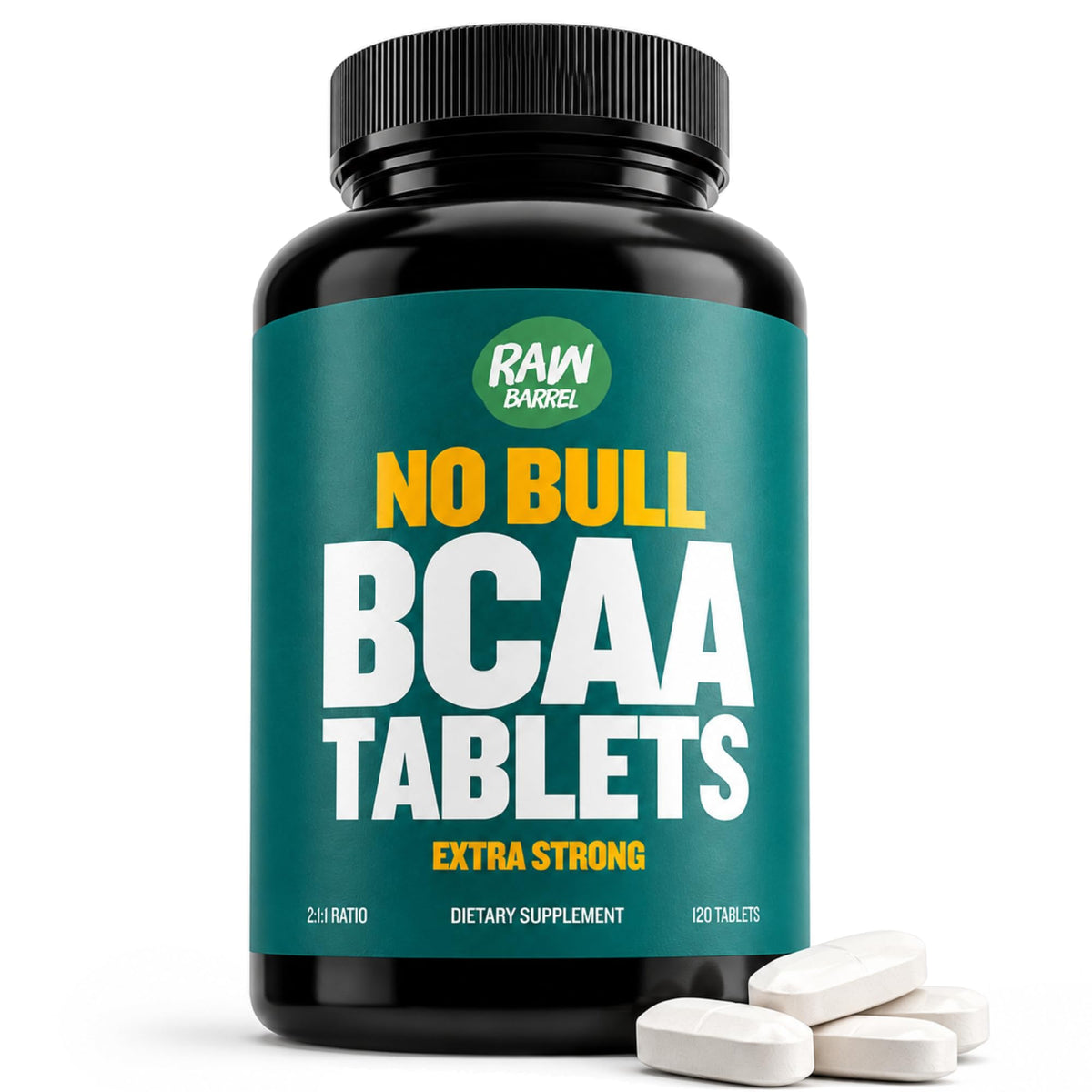 Raw Barrel BCAA Tablets Vegan Amino Acids - 120 Tablets