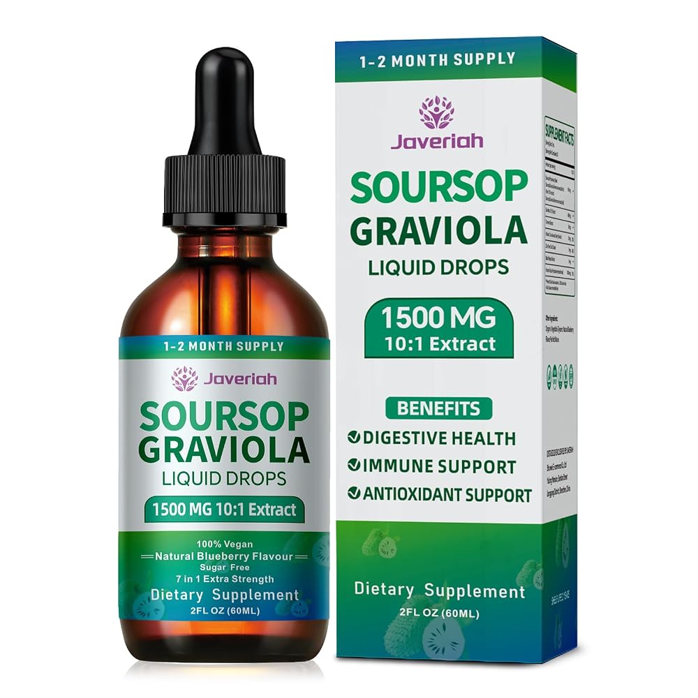Javeriah Soursop Graviola Liquid Drops Supplement with Sea Moss