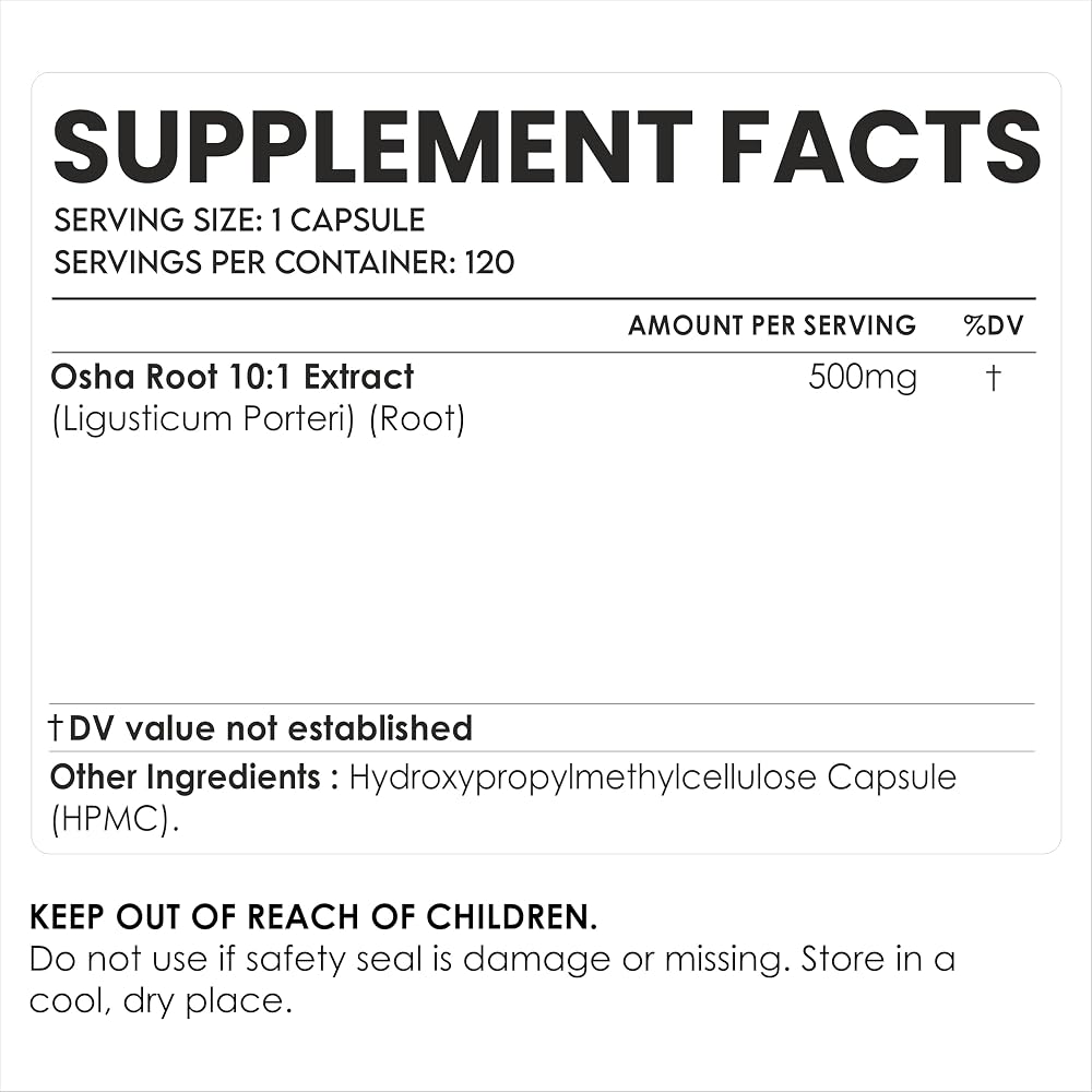 AMALTH OSHA Root Extract 500 mg - 120 Vegetarian Capsules - image 2