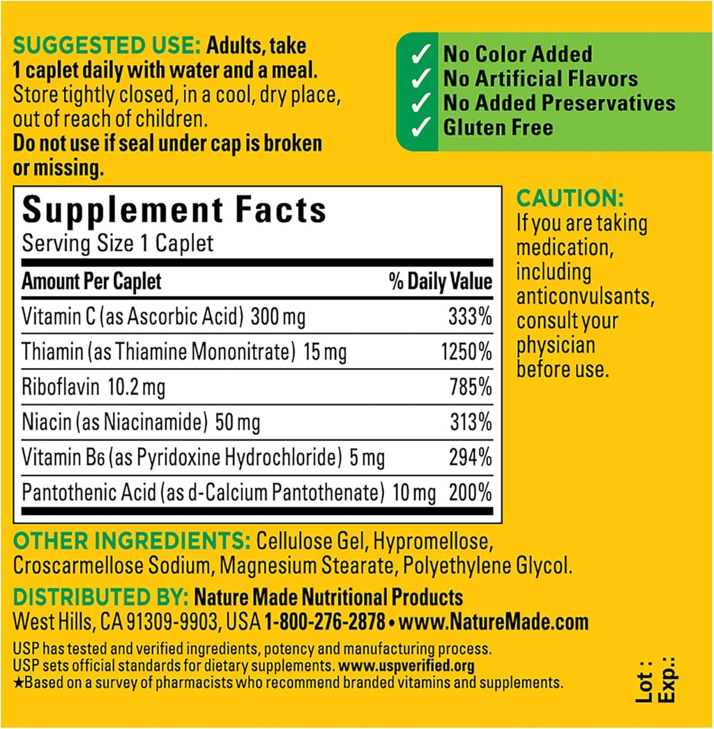 Nature Made Vitamin B-Complex Caplets - 200 Count - image 4