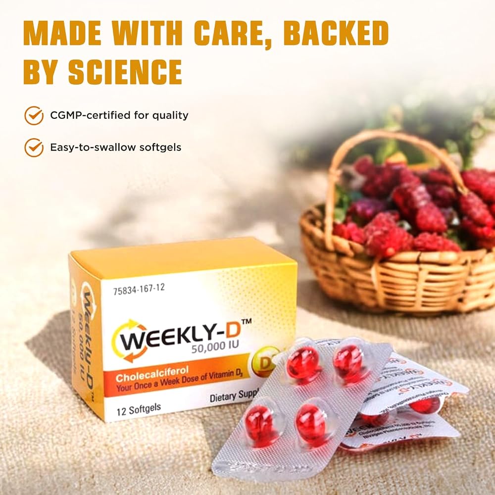 Nivagen Weekly-D Vitamin D3 50,000 IU Softgels - 12 Count - image 6