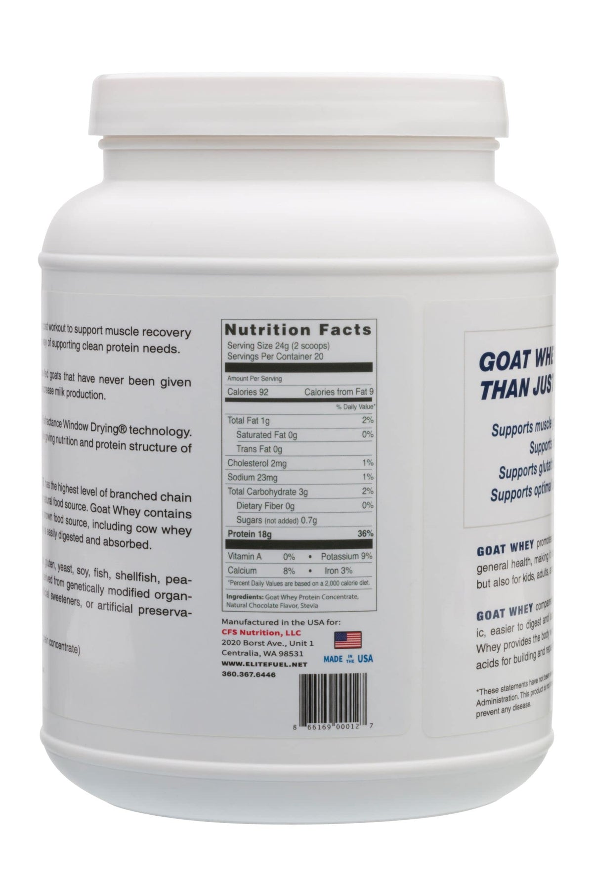 CFS Nutrition Goat Whey Protein Grass-Fed Natural Vanilla - 20 Servings - image 3