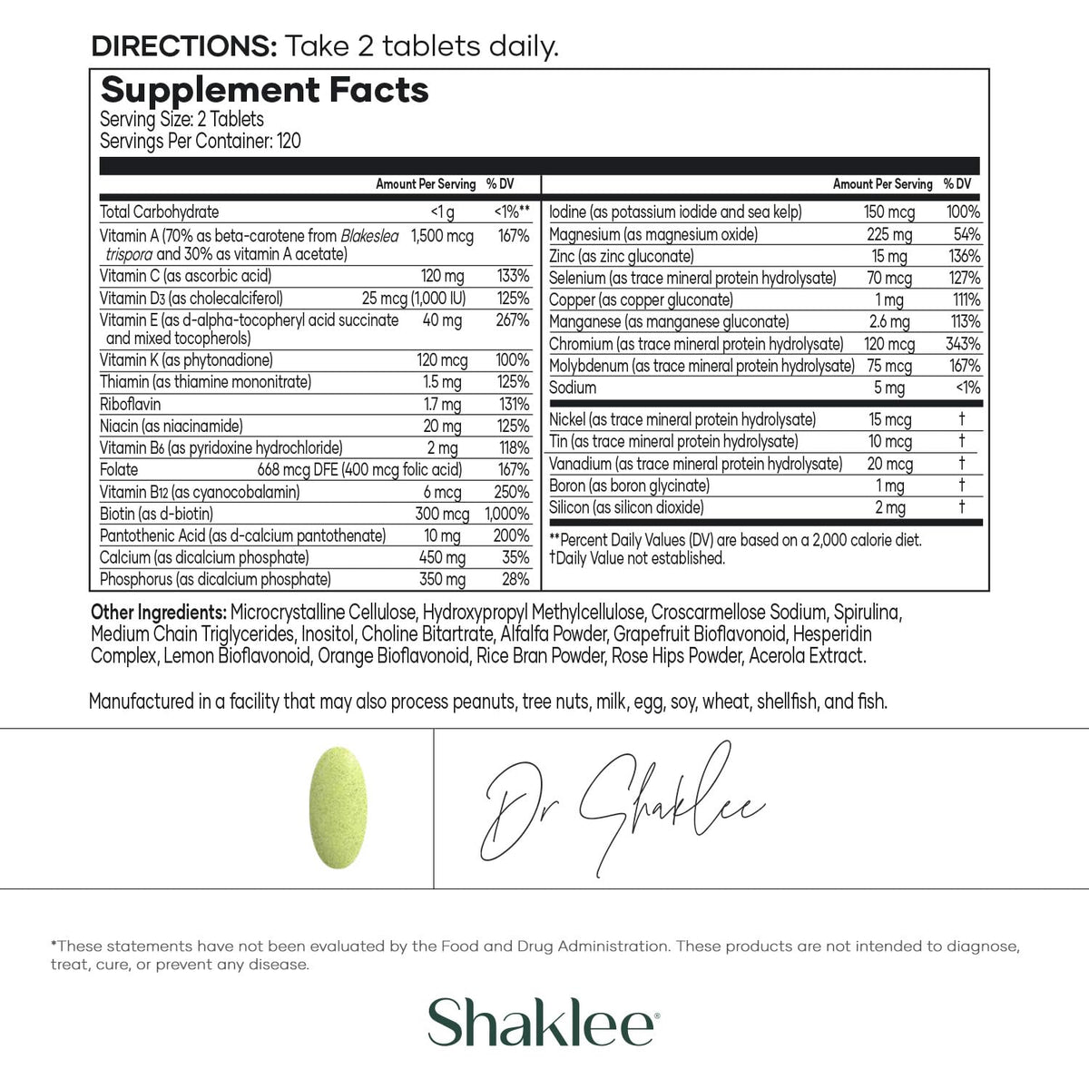 Shaklee Vita-Lea Men High Potency Multivitamin - 240 Tablets - image 3