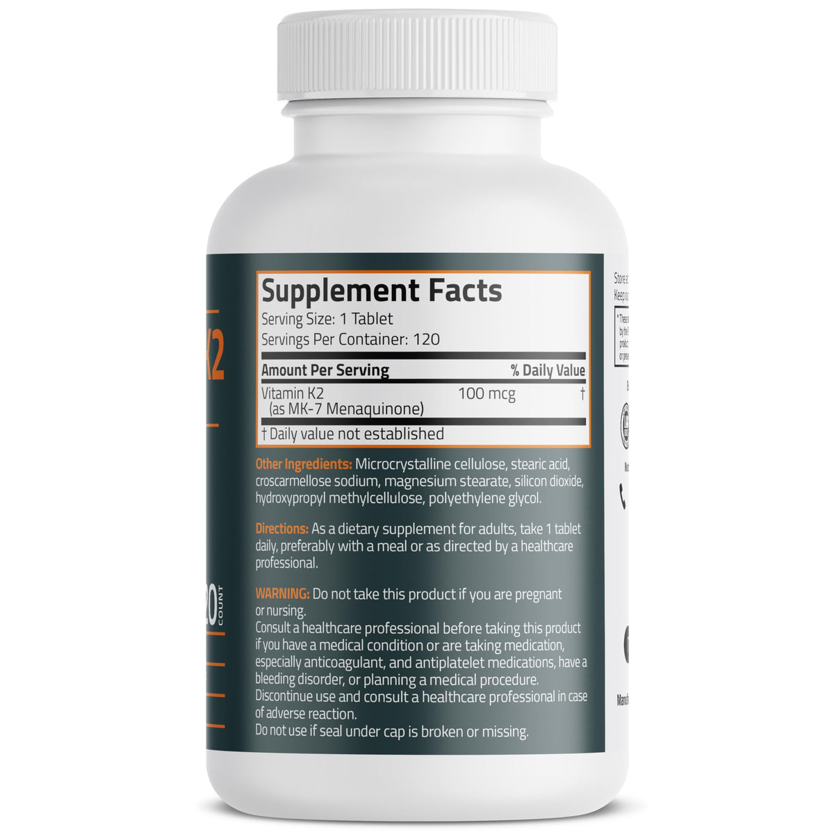 Bronson Bronson Basics Flavored Vitamin K2 Tablets Support Strong