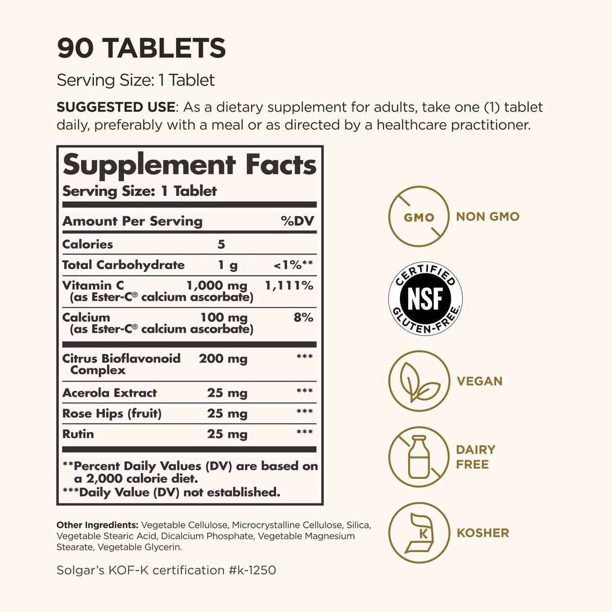 Solgar Ester-C Plus 1000 mg Vitamin C (Ascorbate Complex)